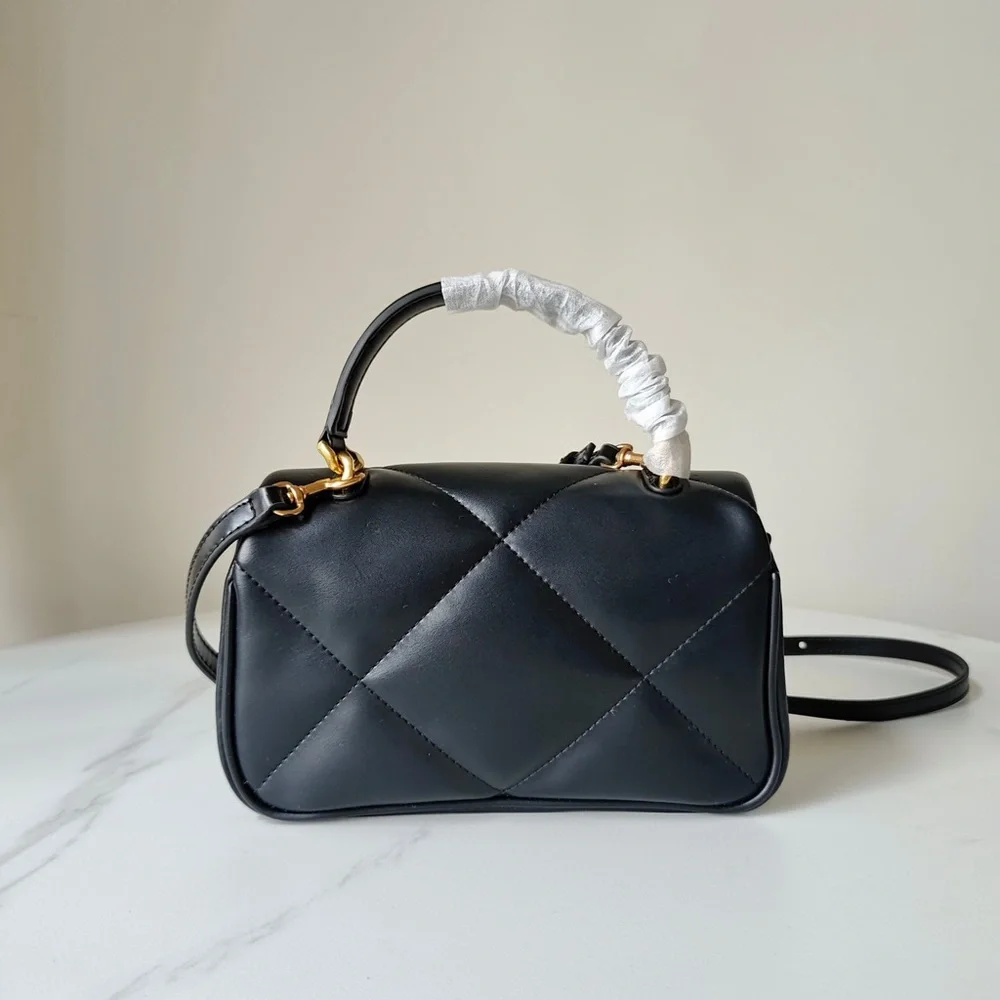 Tory Burch Kira Mini Top Handle Bag in Diamond Quilted Leather - Picture 4 of 9